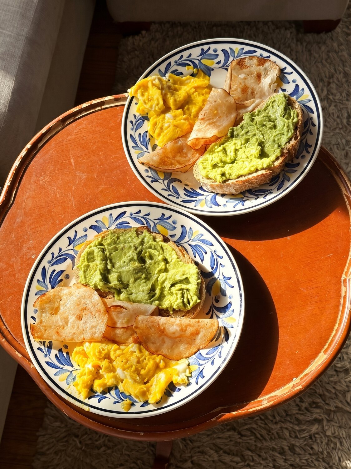 Two balanced breakfast plates